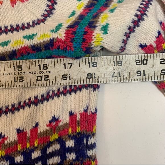 old navy women's medium faire isle knit sweater casual white colorful holiday - Picture 8 of 9